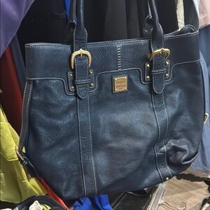 Dooney & Bourke Navy Leather Tote Bag